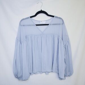 ASOS Sheer Light Blue Blouse